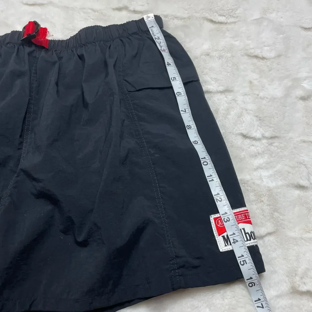 🔥Vintage Marlboro Swim Trunks Men’s Large Black Adventure Team Mesh Lined Beach